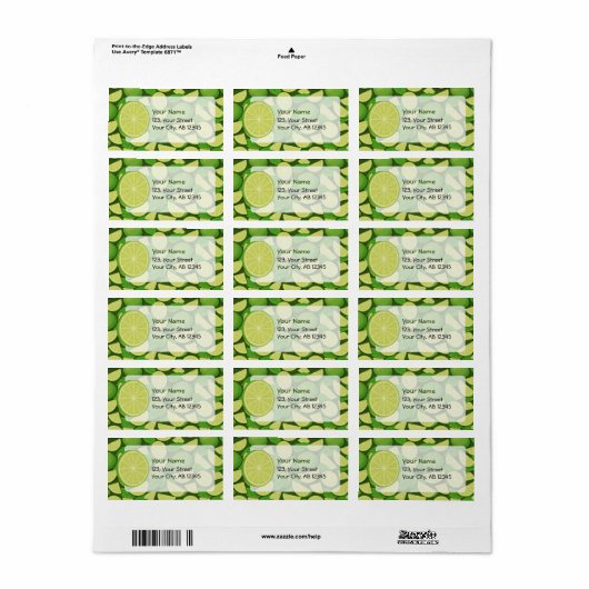 ライム背景 ラベル (フルシート)