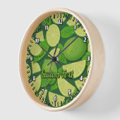 ライム背景 壁時計 (傾斜)