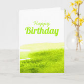 ライム草の緑の水の色の白 カード (黄色い花)