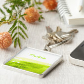 ライム草の緑の水の色の白 キーホルダー (側面)