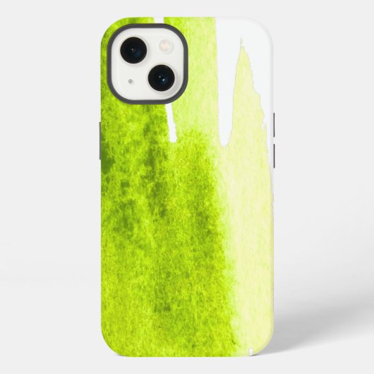 ライム草の緑の水の色の白 iPhoneケース (裏面)