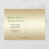 ライム華美グリーンジェム金ゴールド渦巻き日付保存 案内ポストカード (裏面)