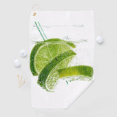 ライム薄切りとストロー付きグラス最高の ゴルフタオル (インサイチュ)