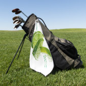 ライム薄切りとストロー付きグラス最高の ゴルフタオル (グリーン)