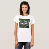 ライム蝶と花レディースTシャツ Tシャツ (正面フル)