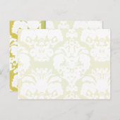 ライム金ゴールドダマスク渦巻き旋回テーブルナンバーカード ポストカード (正面/裏面)