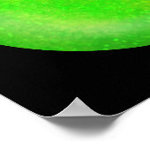 ライム銀河系オルブ – ライムアンドネオングリーンマーブルプリント ポスター (角)