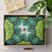 ライム鮮やかグリーンブラック&ホワイトジオメトリパターン 薄葉紙 (ギフト)