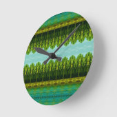 ライム鮮やかグリーン付き時計 ラウンド壁時計 (傾斜)