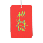 ライム3D Azure モダン文字おもしろいElectric Red カーエアーフレッシュナー (正面)