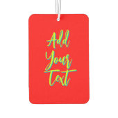 ライム3D Azure モダン文字おもしろいElectric Red カーエアーフレッシュナー (裏面)