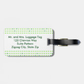 ライム、グリーンシェブロンパターンモノグラム荷物タグ ラゲッジタグ (裏面横)