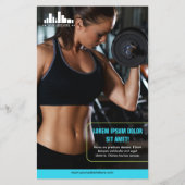 ライム&シアン特別オファーマーケティングとロゴ チラシ (裏面)