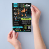 ライム&シアン特別オファーマーケティングとロゴ チラシ (ハンドル)