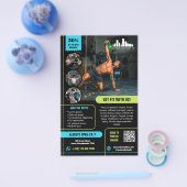 ライム&シアン特別オファーマーケティングとロゴ チラシ (シングル)