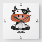 ライム スクエア壁時計 (正面)