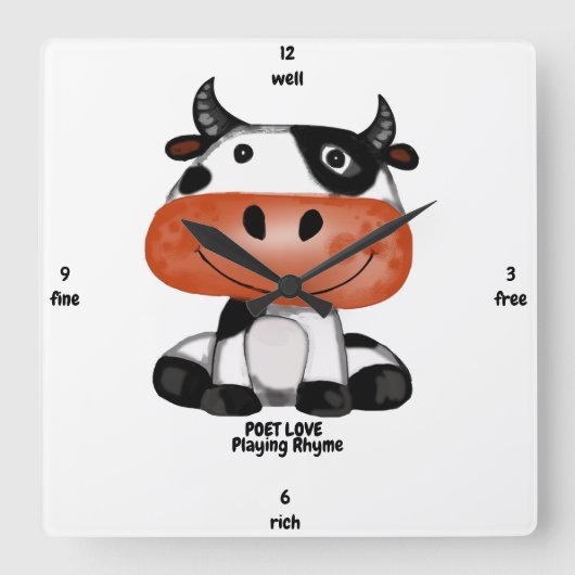 ライム スクエア壁時計 (正面)