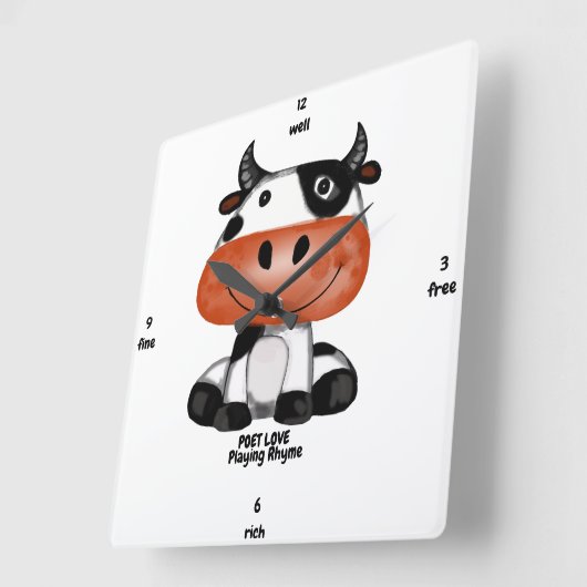 ライム スクエア壁時計 (傾斜)