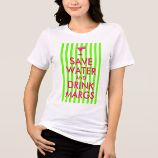 ライム ストライプ ホットピンク セーブウォーター アンド ドリンク マーガリータ トライブレンドTシャツ
