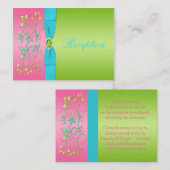 ライム、ピンク、アクアフローラエンクロージャカード エンクロージャーカード (正面/裏面)
