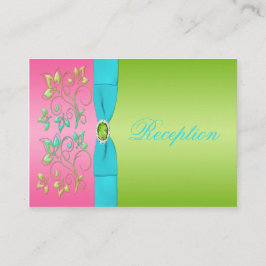 ライム、ピンク、アクアフローラエンクロージャカード エンクロージャーカード