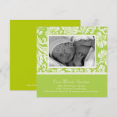 ライム フラワーの出産お知らせ 招待状 (正面/裏面)