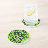 ライム&ブラック抽象芸術クラックル コースター (側面)