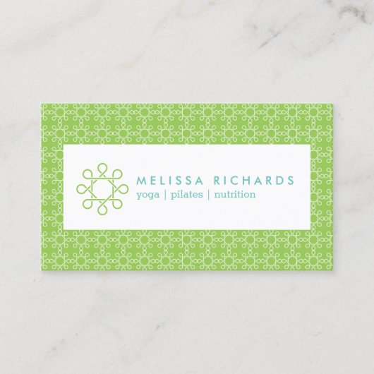ライム・ミント織デザインフィットネス・ヨガ 名刺 (正面)