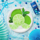 ライム |ライムスライス | sunny citrus pattern ペーパープレート (パーティー)