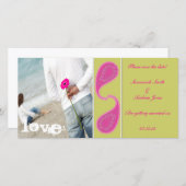 ライム&ラズベリーペイズリー写真の日付を保存 セーブザデート (正面/裏面)