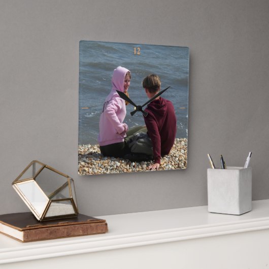 ライム・ラブ。 スクエア壁時計 (オフィス)