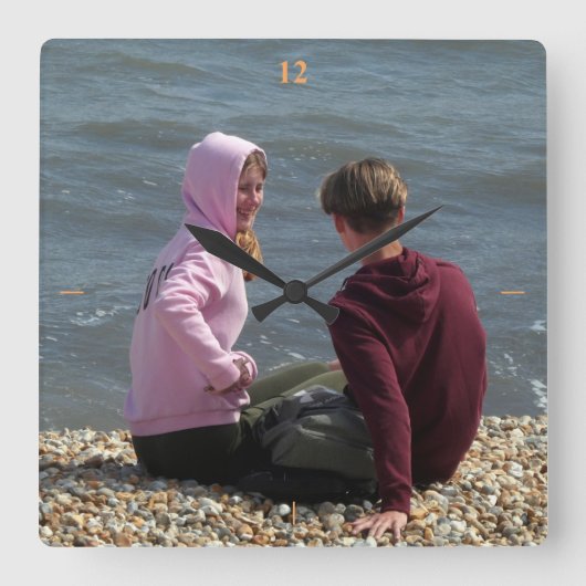 ライム・ラブ。 スクエア壁時計 (正面)