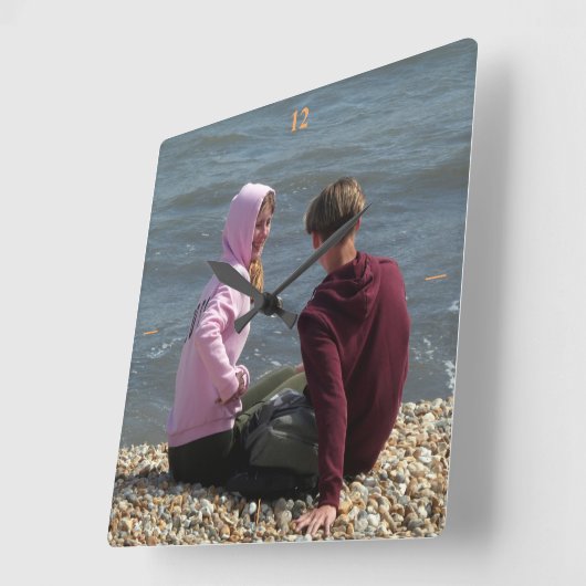 ライム・ラブ。 スクエア壁時計 (傾斜)