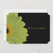 ライム&明るい赤紫色ガーベラデイジー結婚式招待状 招待状 (裏面)