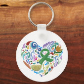 ライム、認識度、サポート、グリーンリボン、ライム キーホルダー (正面)