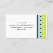 ライム、青および灰色のドットとストライプ通話カード コーリングカード (裏面)