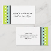 ライム、青および灰色のドットとストライプ通話カード コーリングカード (正面/裏面)