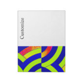 ライム/青シックモダンカーブ山形 ノートパッド (回転)