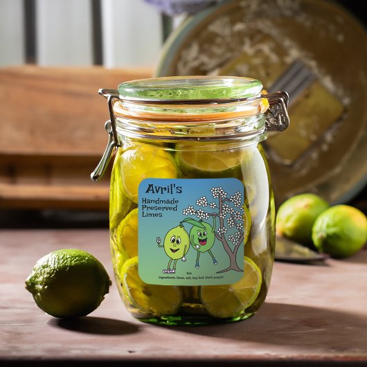 ライムPalsおもしろい漫画カードなどを保持 スクエアシール