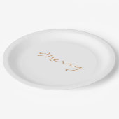 ライメリートブラウンタウペホリデミニマルータイポグラフィ ペーパープレート (アングル)