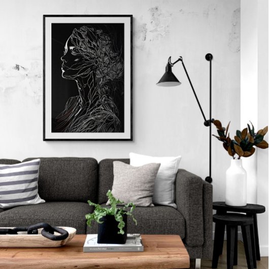 ライモダンンアートウーマンポートレートアイアート ポスター