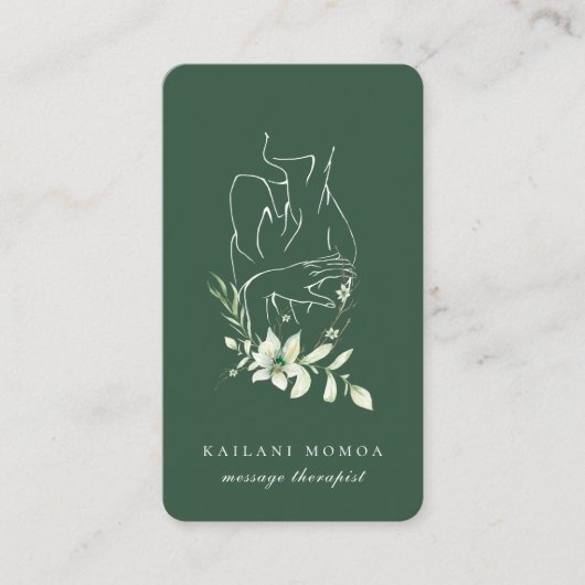 ライモダンンアートフェミニンフローラ緑 名刺 (正面)