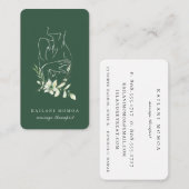 ライモダンンアートフェミニンフローラ緑 名刺 (正面/裏面)
