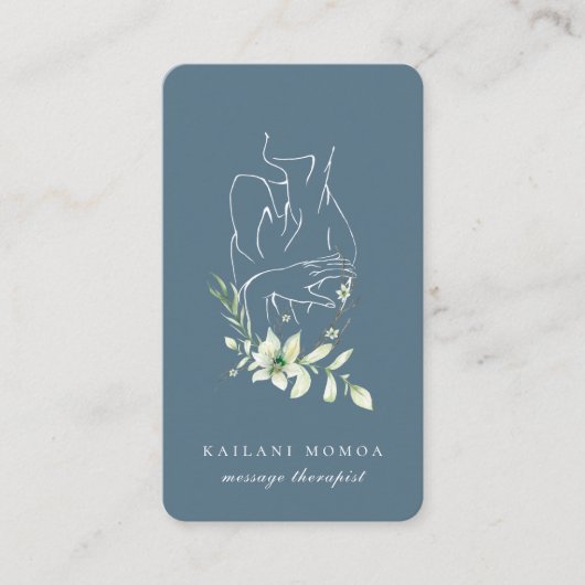 ライモダンンアートフェミニンフローラ青 名刺 (正面)