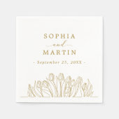 ライモダンンアートフローラ結婚ズ スタンダードカクテルナプキン (正面)