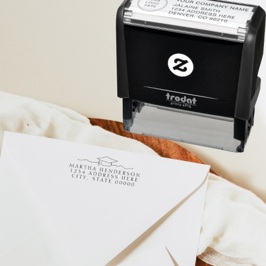 ライモダンンアート卒業差出人住所スタンプ セルフインキングスタンプ