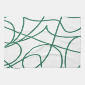 ライモダンンアート：白の緑 キッチンタオル (横)