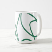 ライモダンンアート:白の緑 コーヒーマグカップ (正面右)
