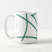 ライモダンンアート:白の緑 コーヒーマグカップ (左)