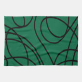 ライモダンンアート（緑と黒） キッチンタオル (横)